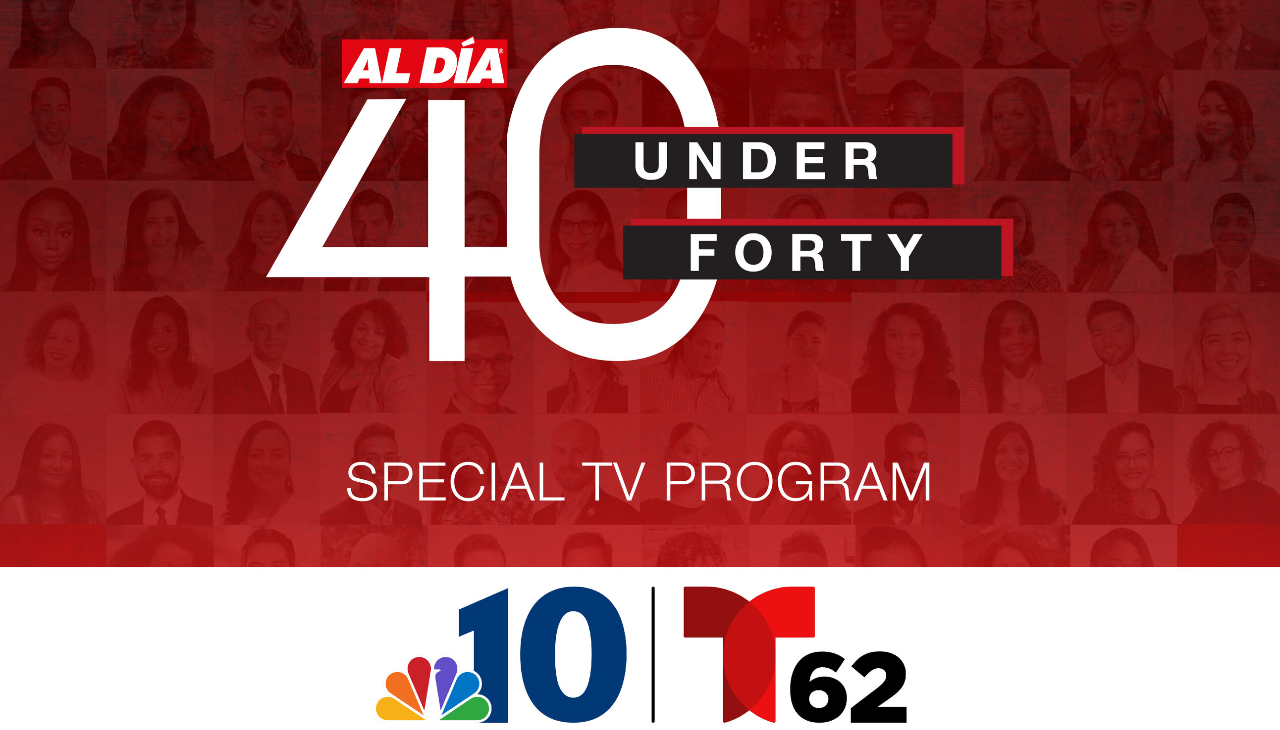 The third annual AL DÍA 40 Under Forty will feature a special TV component. Graphic: Maybeth Peralta/AL DÍA News.