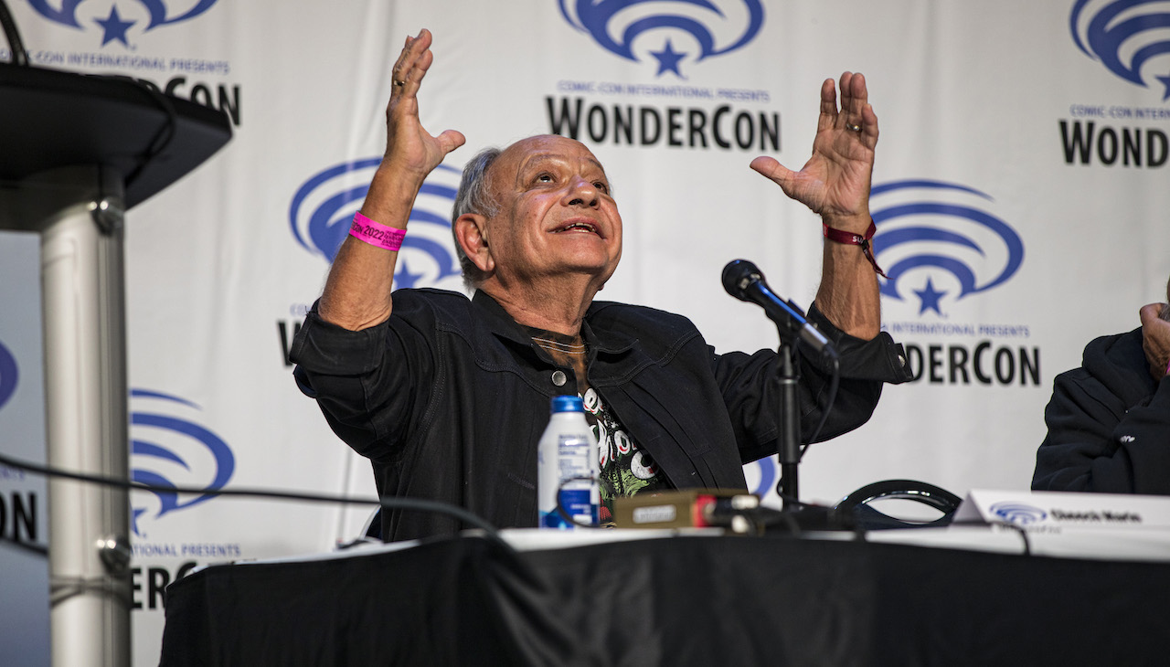 Cheech Marin speaks on a panel at Day 2 of WonderCon 2022 in Anaheim, California. Photo: Daniel Knighton/FilmMagic