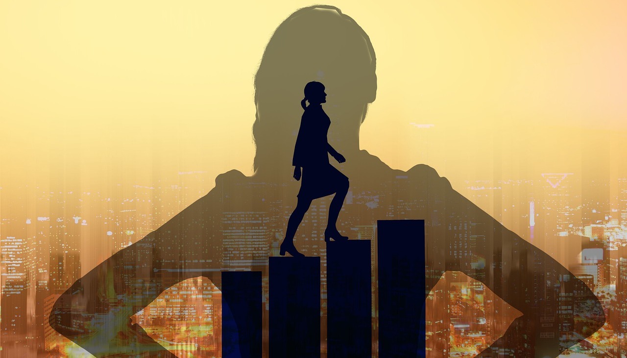Silhouettes of women on the buildings. Image to illustrate lack of diversity on the Board.