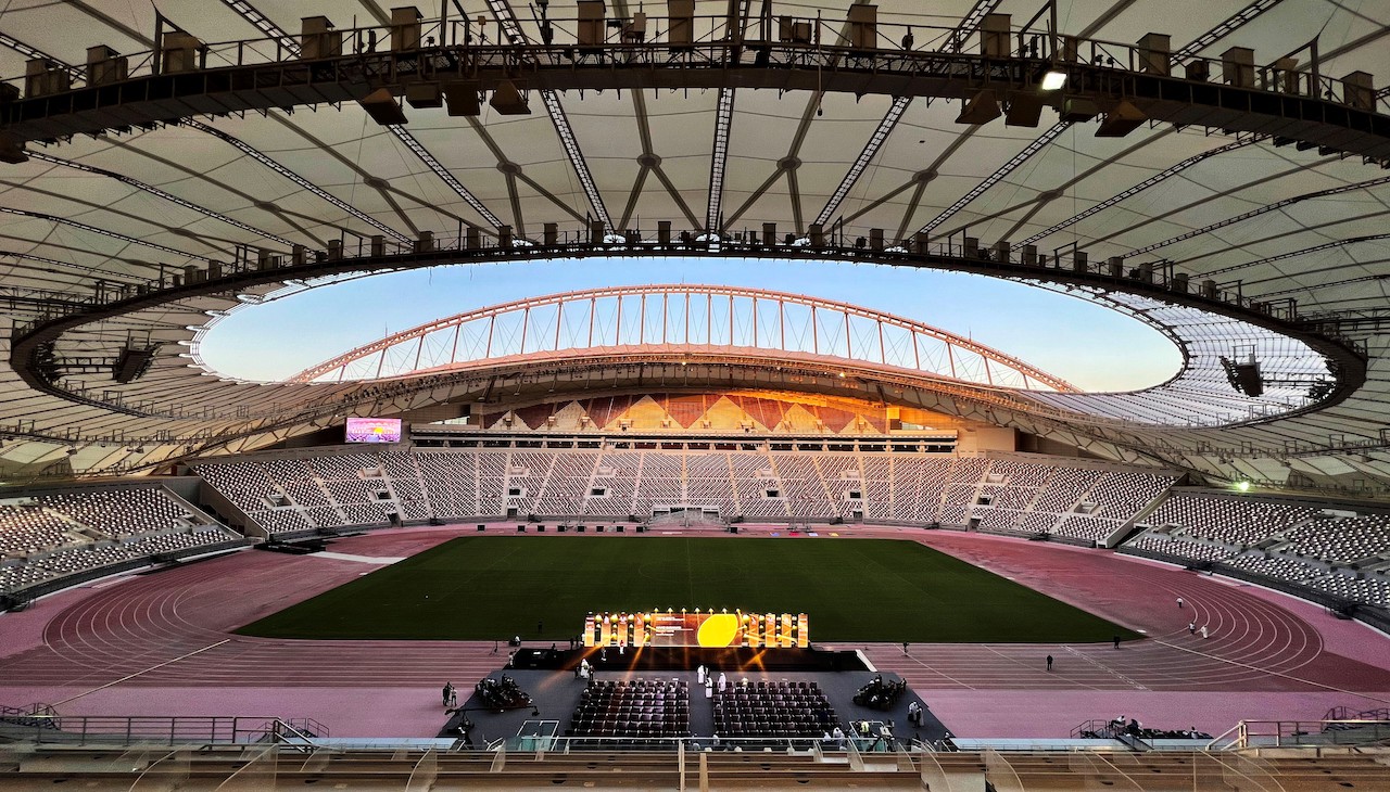 Khalifa Stadium in Doha, Qatar, which will host the World Cup matches this year. 