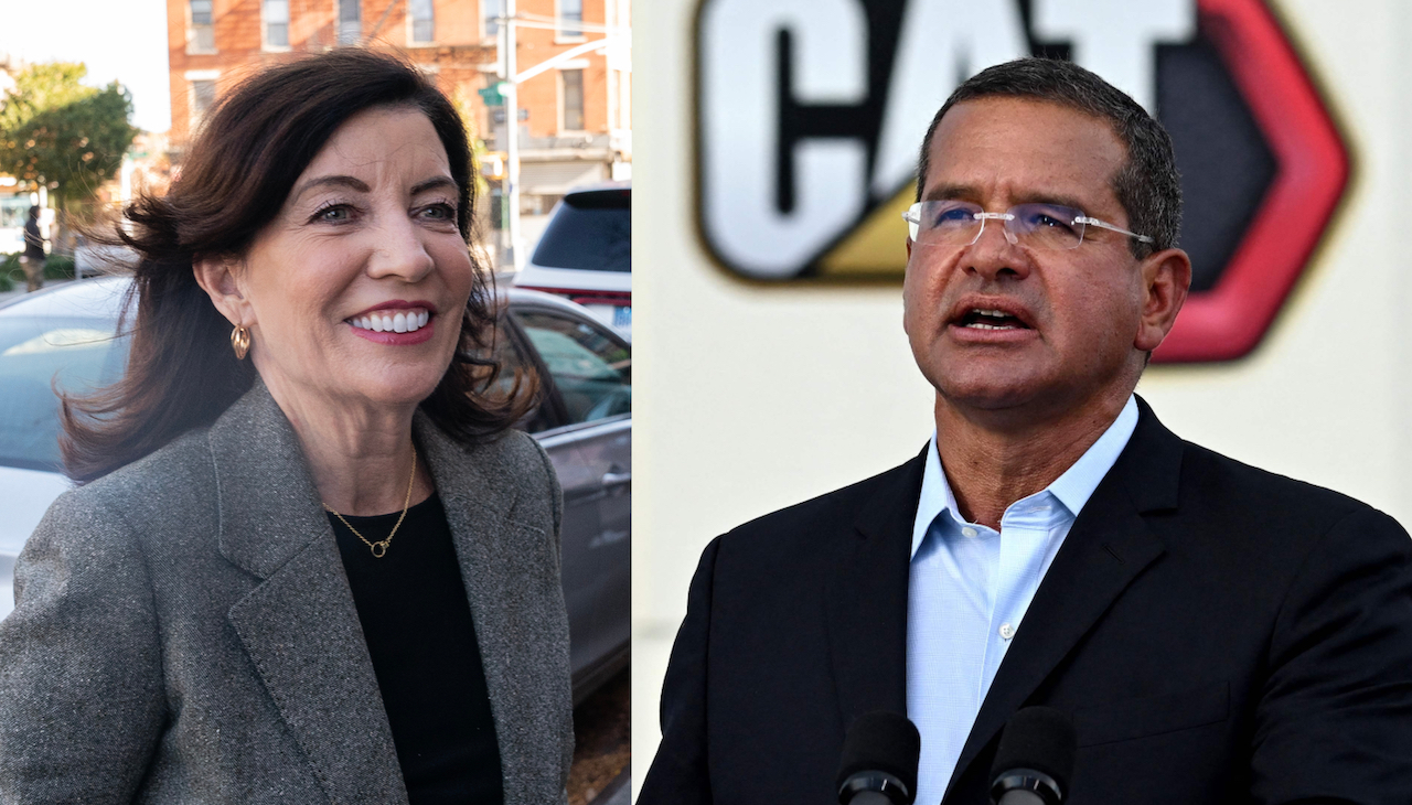Left: NY Governor Kathy Hochul. Right: Puerto Rico Governor Pedro Pierluisi