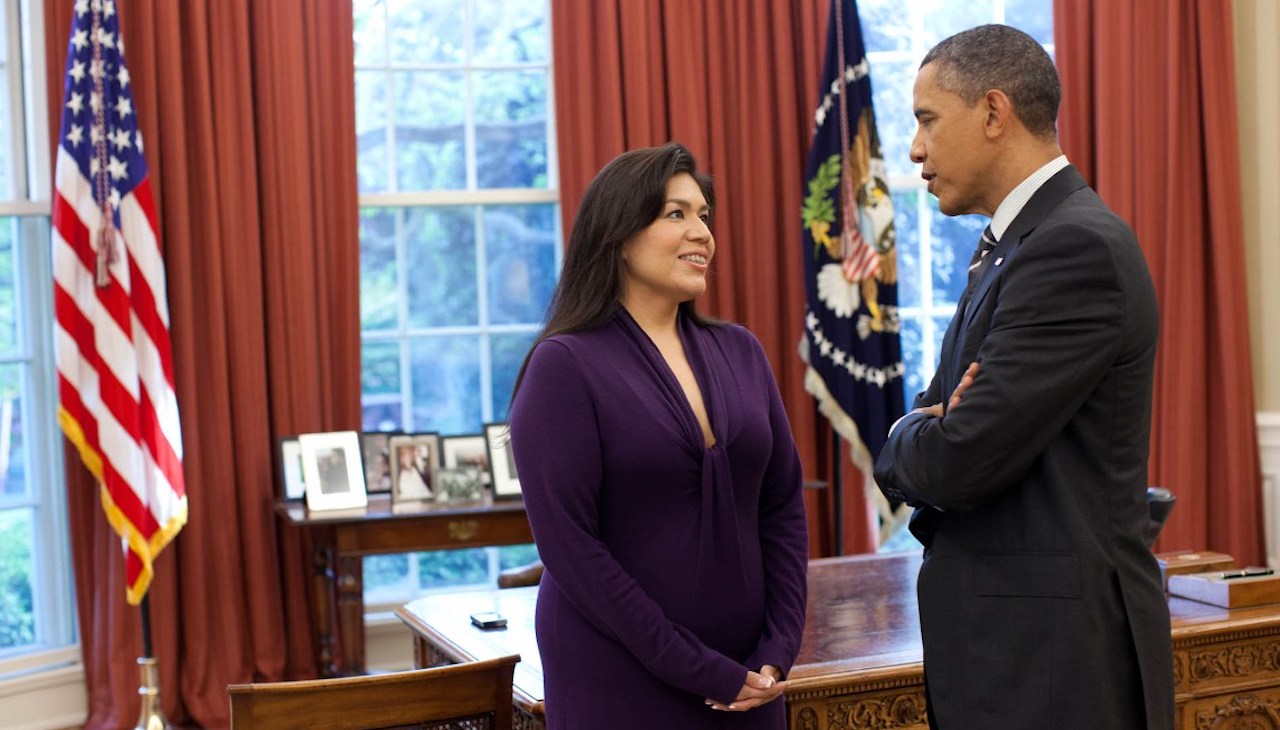 Kimberly Teehee with Barack Obama