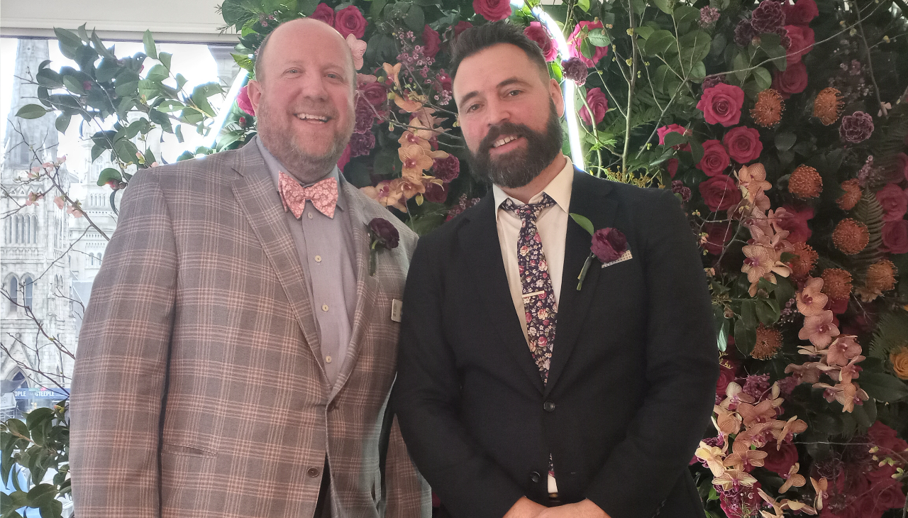Matt Rader, PHS President, and Seth Pearsoll, PHS Creative Director, during the unveiling of several 2023 Flower Show exhibition designs. Photo credit: Emily Leopard-Davis/AL DÍA News