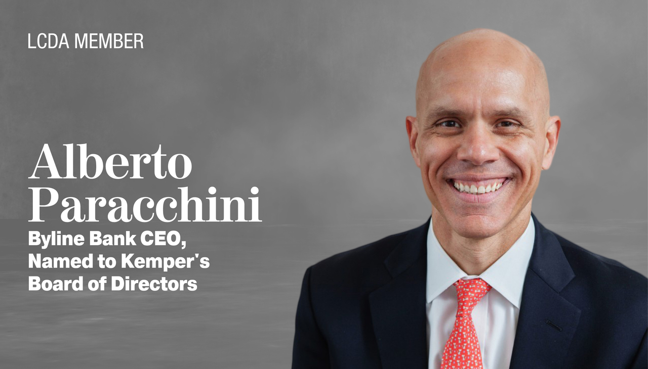 Alberto Paracchini, CEO of Byline Bank, named to Kemper's Board of Directors.