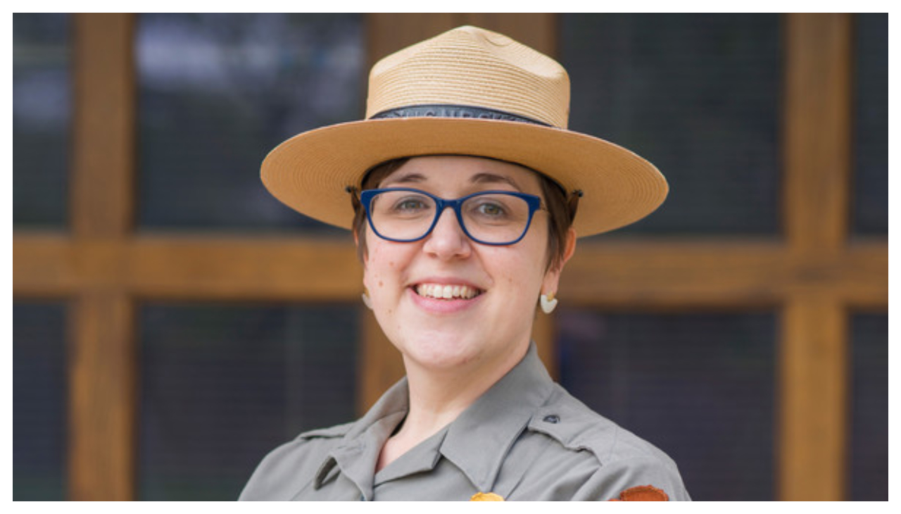 Lauren Gurniewicz, shown from the shoulders up in uniform with a beige hat.