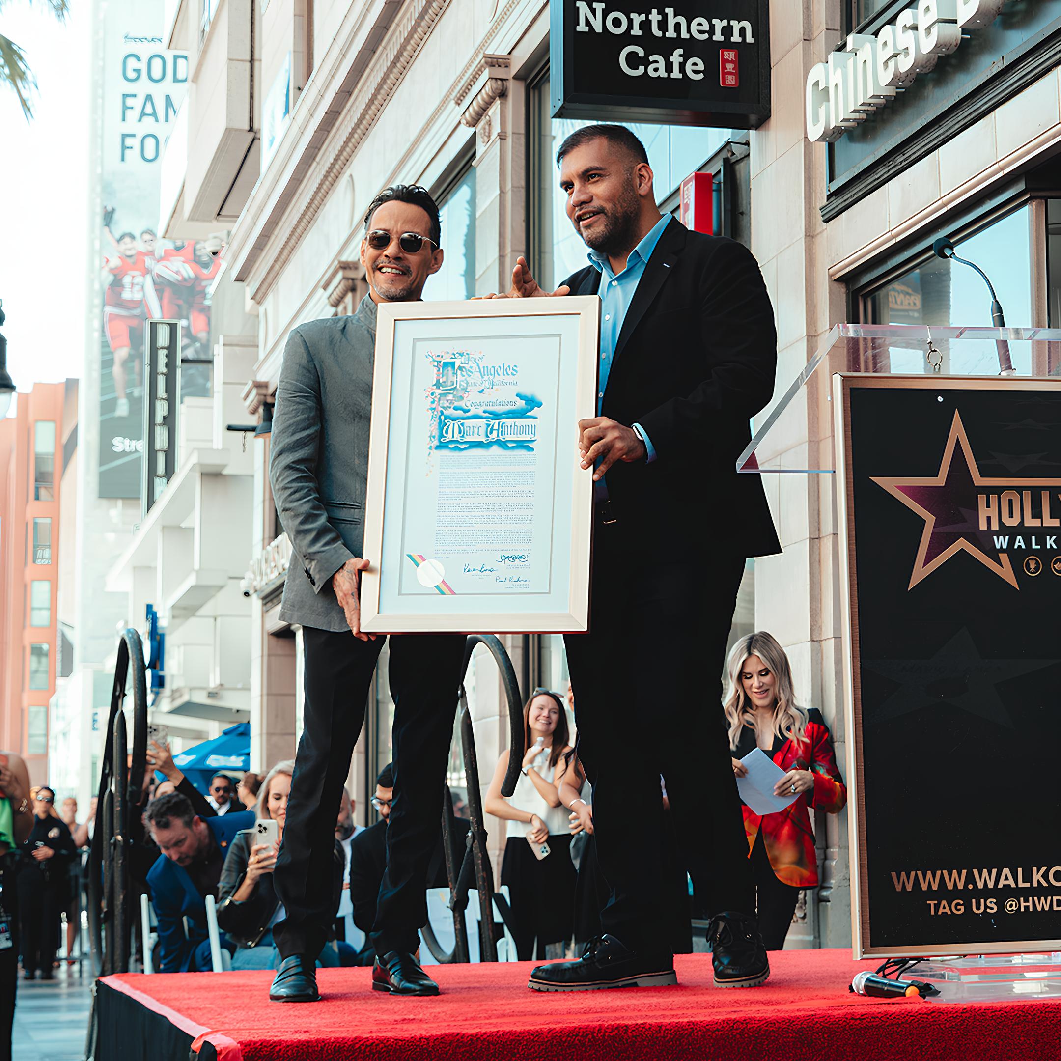 Marc Anthony gets star at the Hollywood Walk of Fame. 