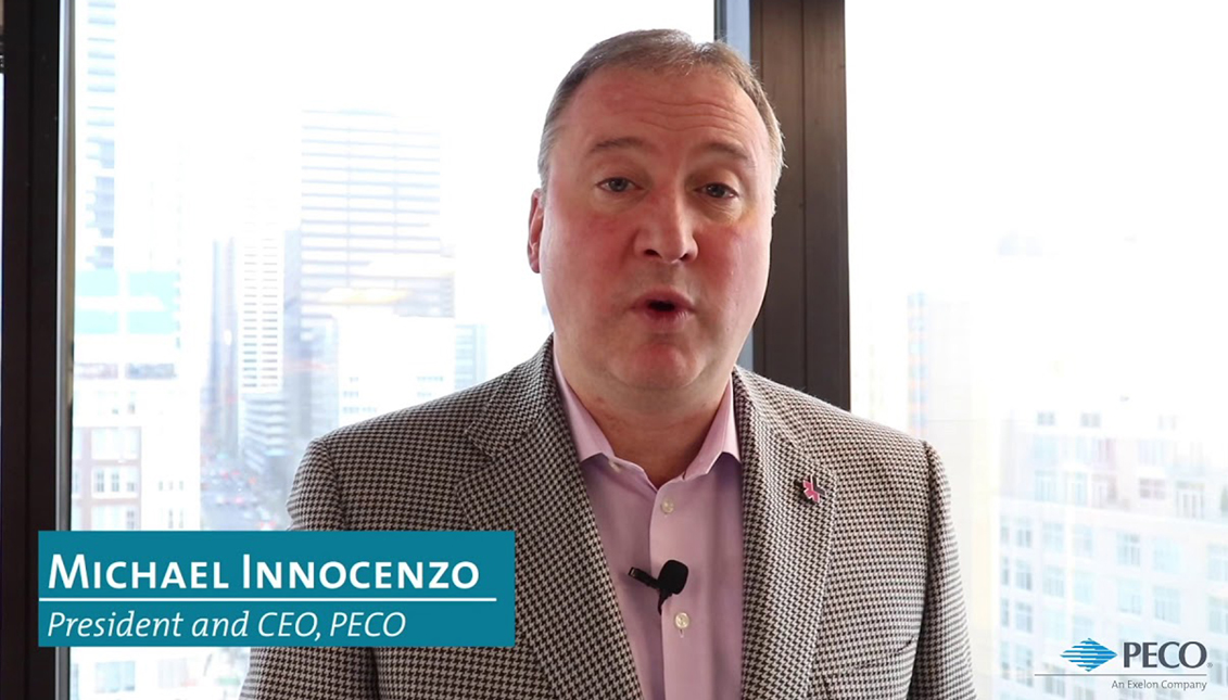 PECO President and CEO Michael Innocenzo offered a future of hope for Latinos in his speech at AL DÍA's 2020 Hispanic Heritage Awards. Photo: YouTube
