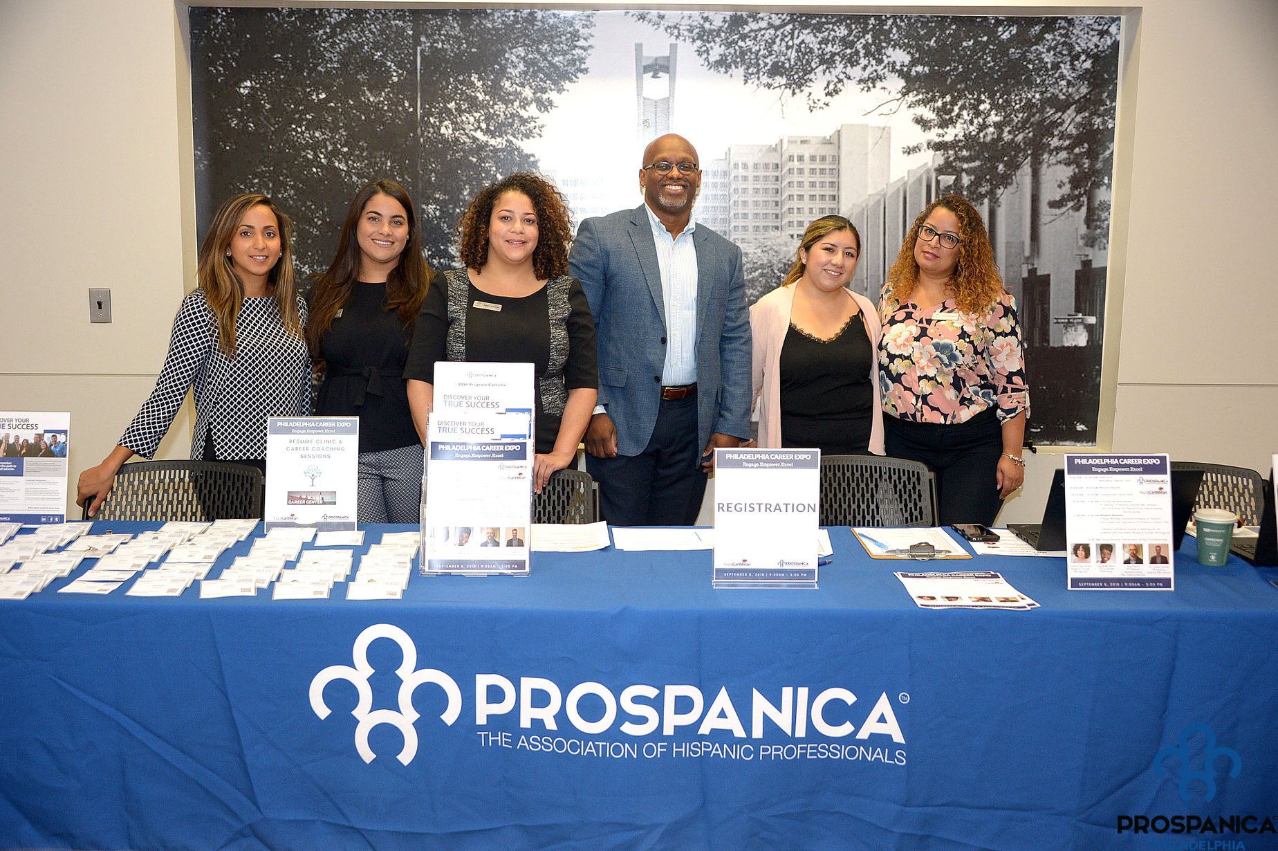 Representatives of Prospanica Philadelphia during the 2018 Prospanica Career Expo event. Photo: Prospanica Philadelphia Facebook. 