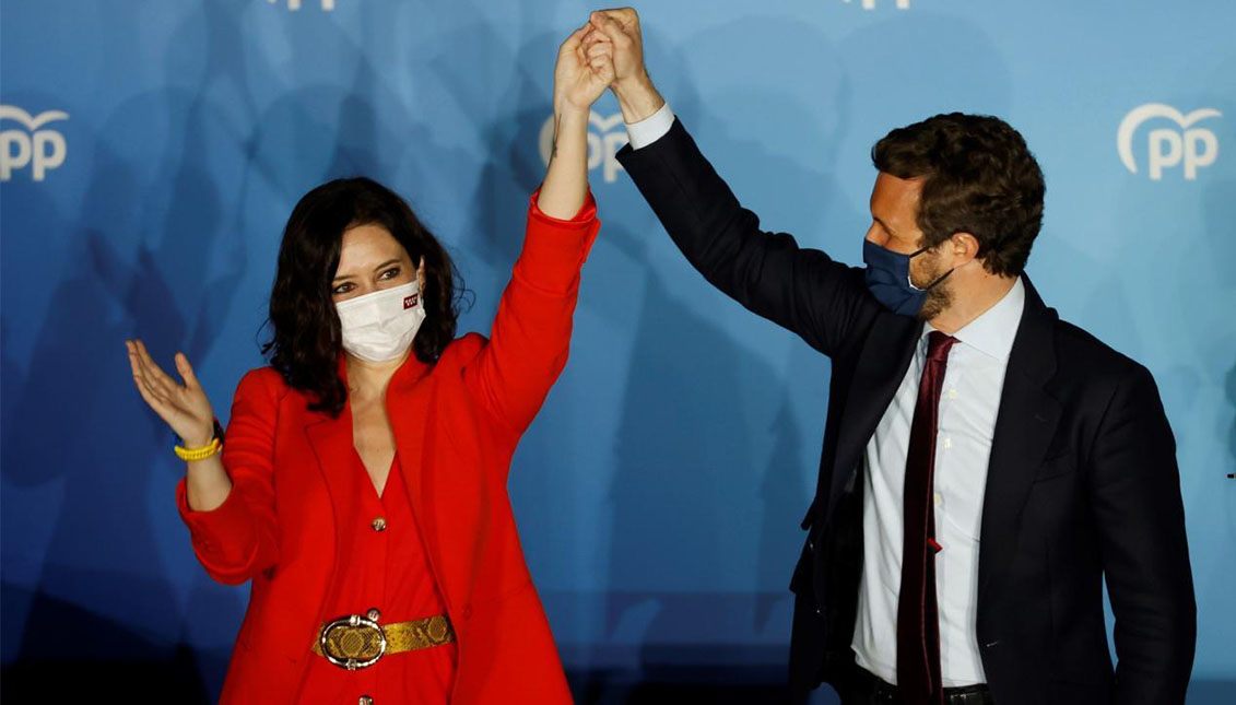 El Partido Popular madrileño consiguió 65 de 136 escaños en las elecciones regionales. Photo: Europa Press