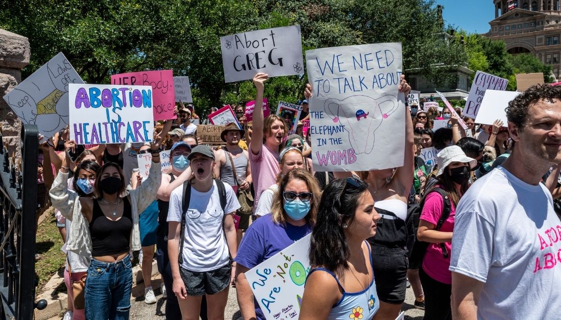 Women protest against the abortion law in Texas. Photo credit: Getty Images.