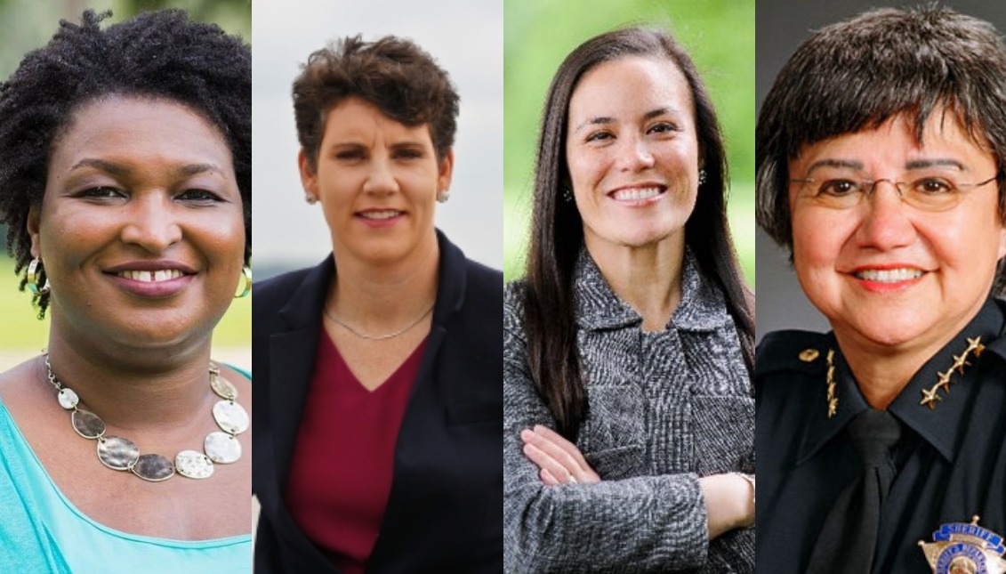 Candidates winners in the Democratic primary of the South of the United States: Stacey Abrams, Amy McGrath, Gina Ortiz Jones and Lupe Valdez