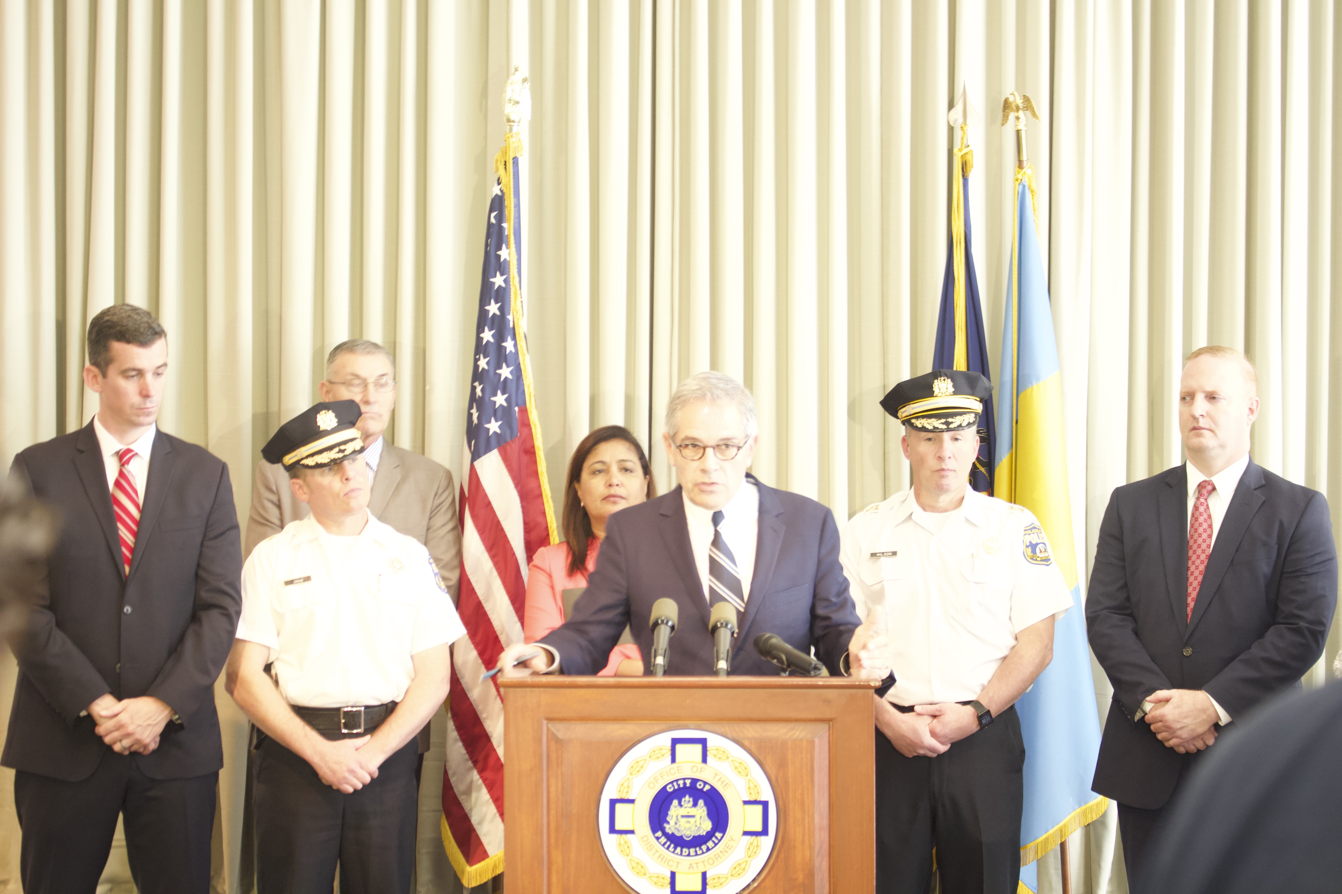 Philadelphia District Attorney announces the arrest of more than 57 individuals in connection with a powerful drug trafficking ring in Kensington