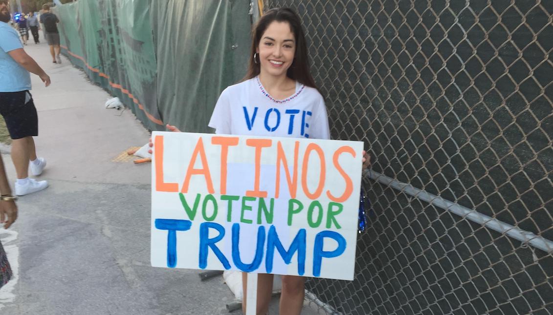 Photo showing a Cuban-American supporter of Donald Trump during the month of March 2016 in Coral Gables. Credit: Tim Padgett/WLRN.org