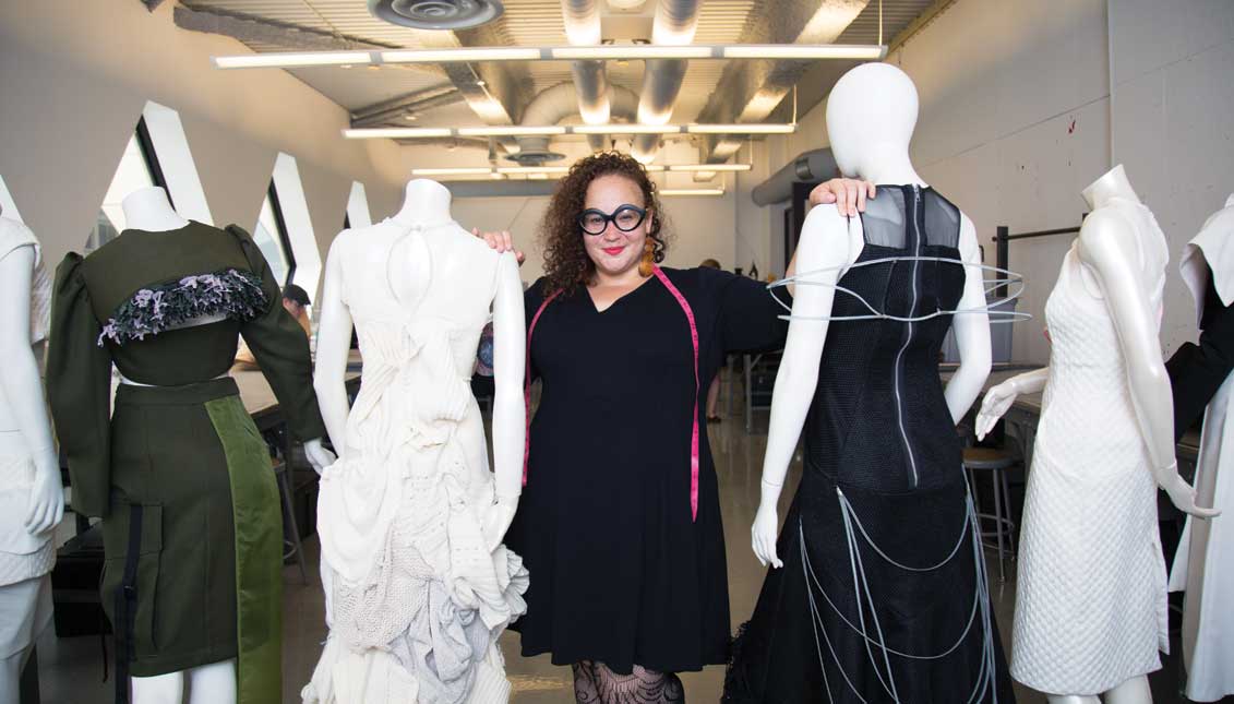 Among those best and brightest featured in Netflix's new "Next in Fashion" series is Philly-based designer Nasheil Juliana Ortiz-González, chair of the fashion department at Moore College of Art & Design, whose work is informed by her Boricua identity and her commitment to sustainable, slow fashion. Photo: Samantha Laub / AL DIA News