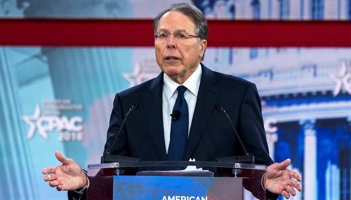 The President of the National Rifle Association (NRA), Wayne LaPierre, delivers a speech during the 45th Annual Conference of Conservative Political Action (CPAC), at the Gaylord National Resort & Convention Center in National Harbor, Maryland (United States) on the 22nd February 2018. EFE / Jim Lo Scalzo