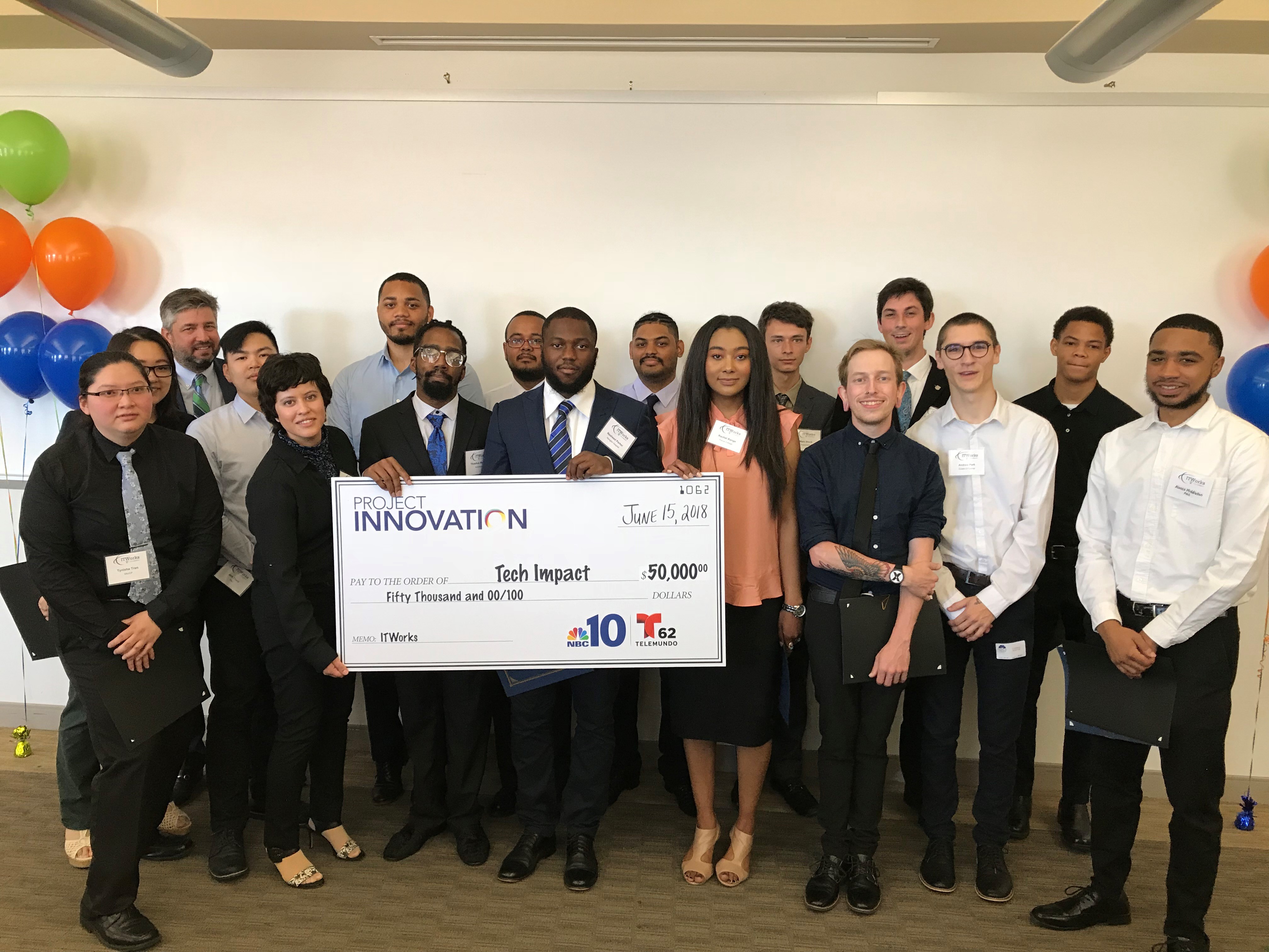 Last year NBC10 and Telemundo62 awarded a Project Innovation grant for $50,000 to Tech Impact for IT Work, an innovative program that trains young adults for careers in information technology, without needing a college degree. Photo: Courtesy of NBC10 and Telemundo62
