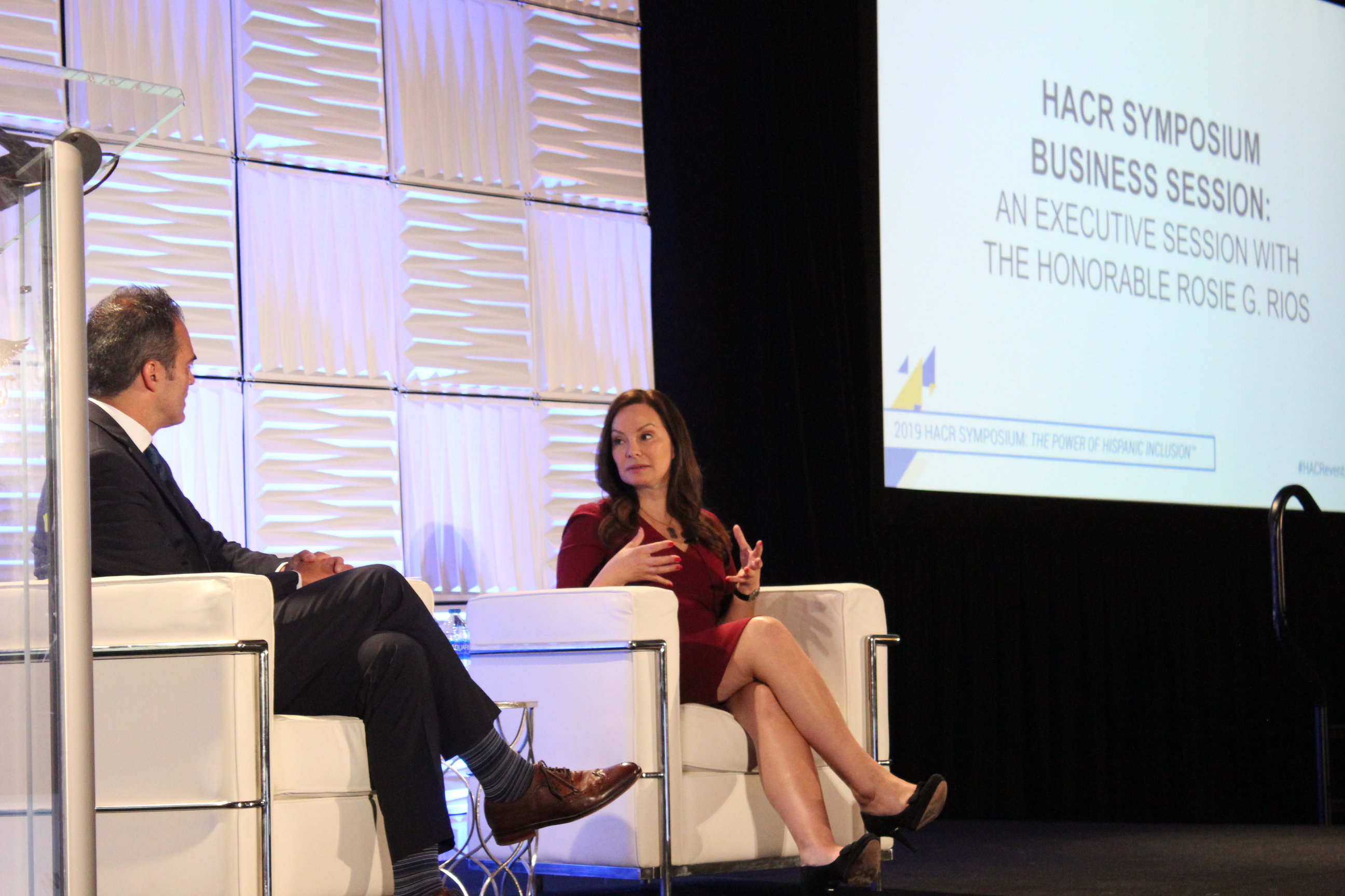 An executive session with The Honorable Rosie G. Rios during the HACR Symposium. Photo: Keyvan Antonio Heydari