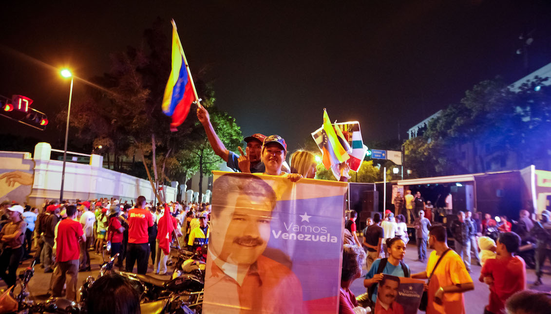 Supporters of the Venezuelan government celebrate the results of the elections on Sunday, May 20, 2018, in Caracas (Venezuela). EFE / Edwinge Montilva